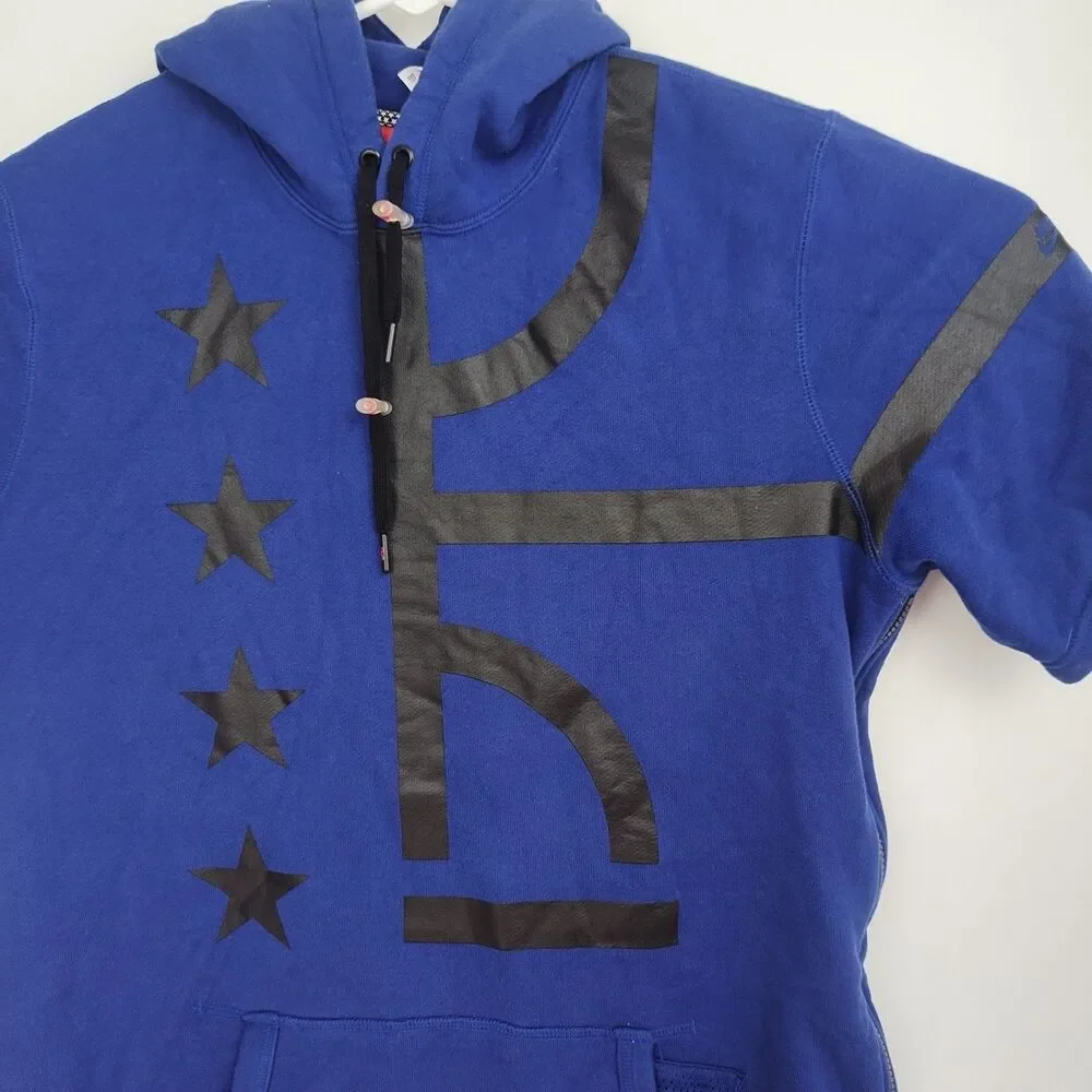 Nike Air Pivot V3‎ Short-Sleeved Hoodie Men's L Blue Side Zips Pullover